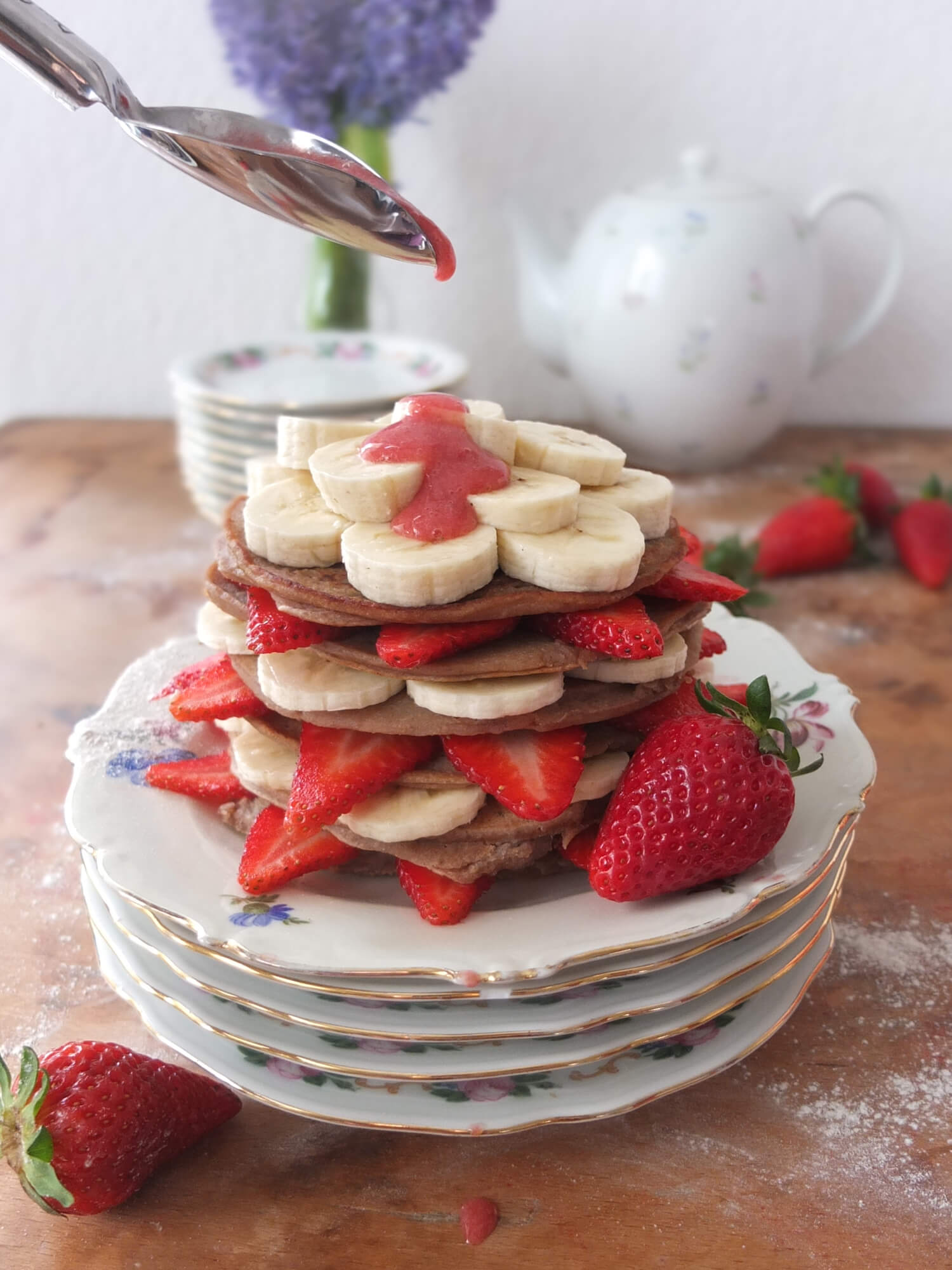 Vegane Buchweizen-Bananen-Pancakes - La Crema Patisserie Foodblog Backblog