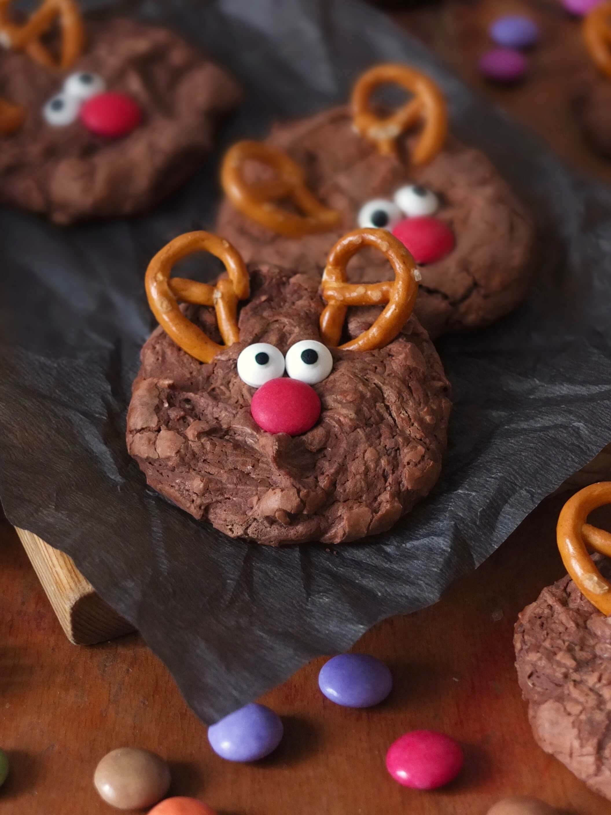 Schokoladige Rentier-Cookies | Rudolph auf dem Plätzchenteller | Rezept