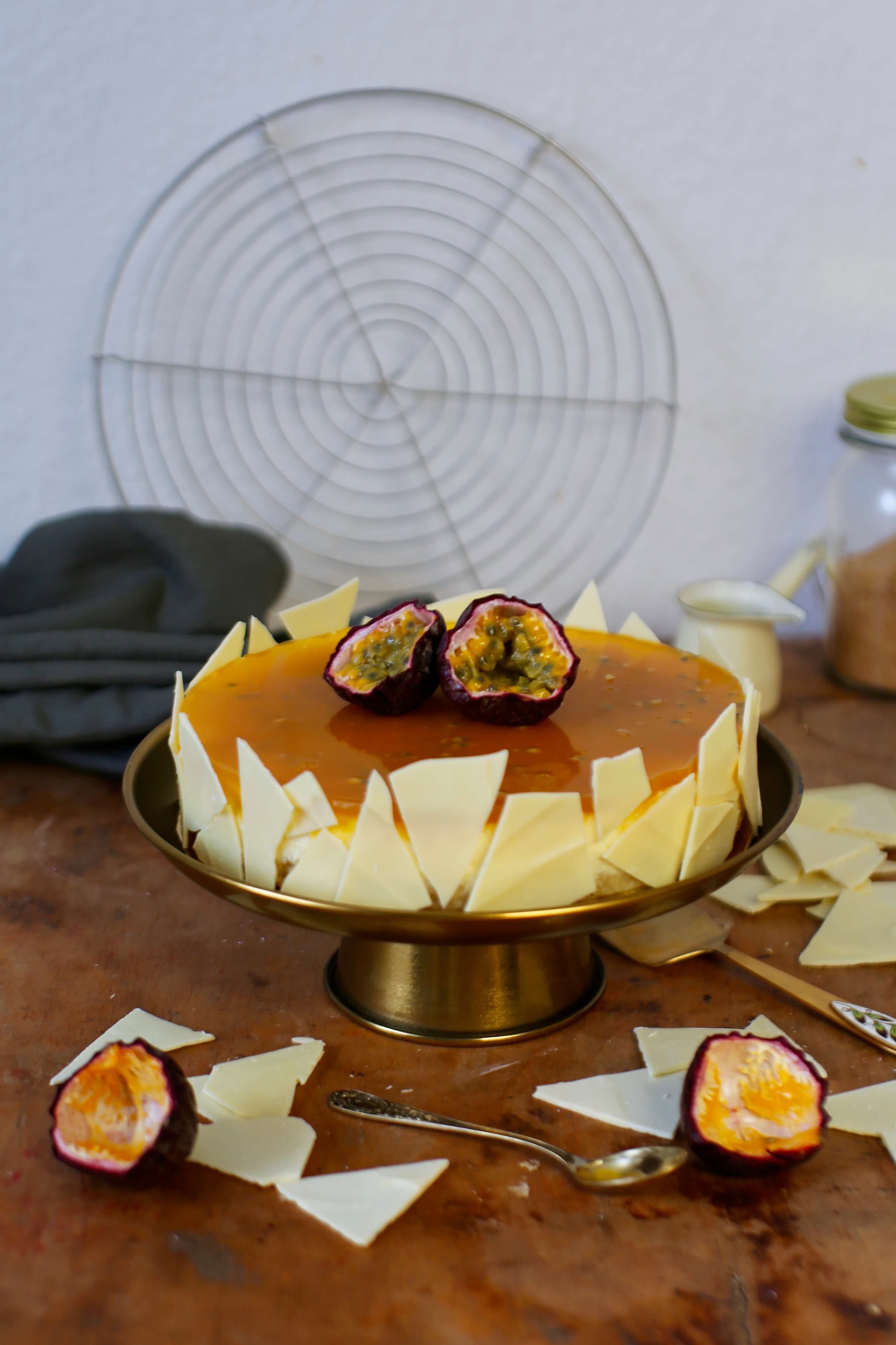 American Cheesecake mit Passionsfruchtspiegel | Rezept
