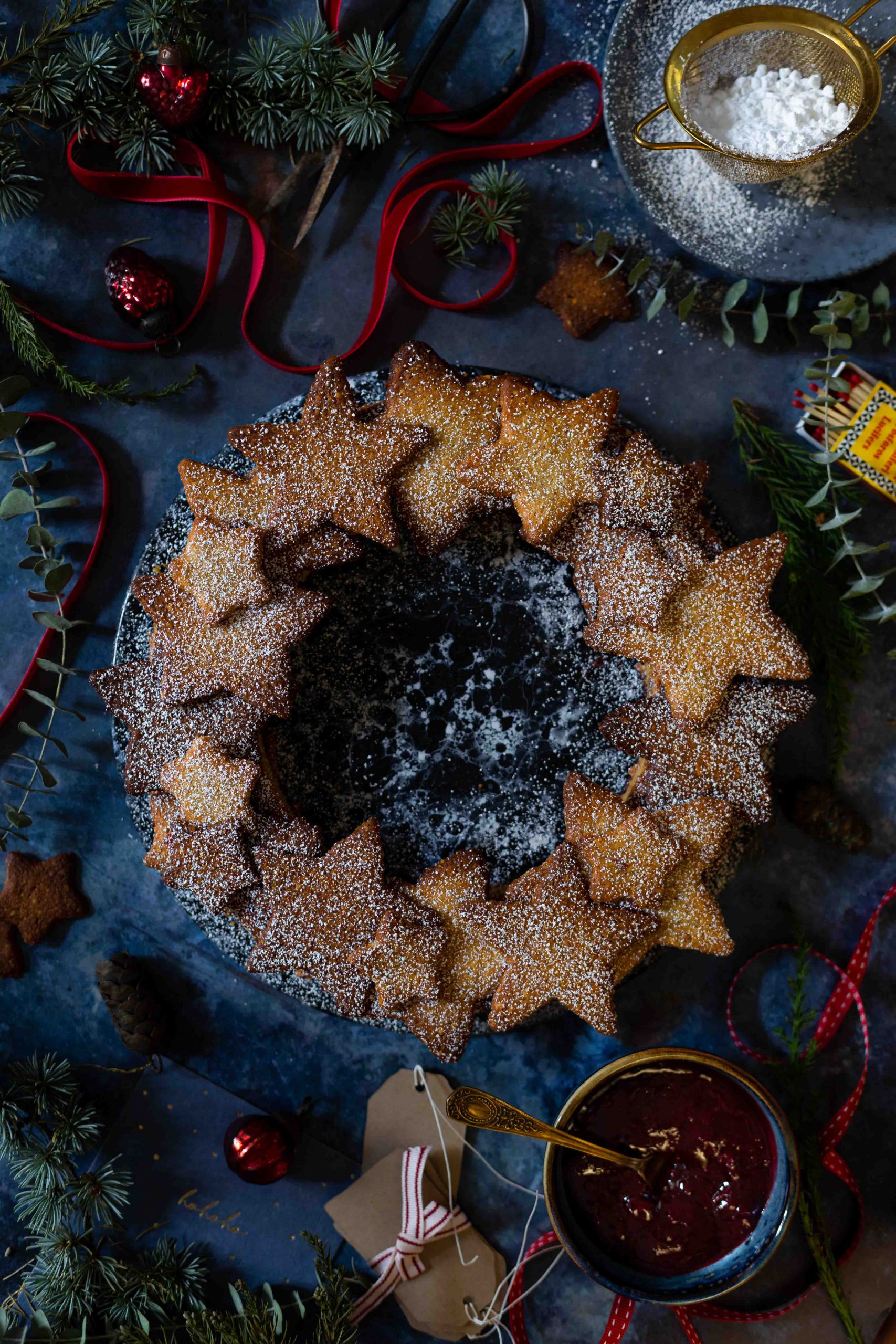 Linzer Kranz | Linzer Torte als Weihnachtskranz | Rezept