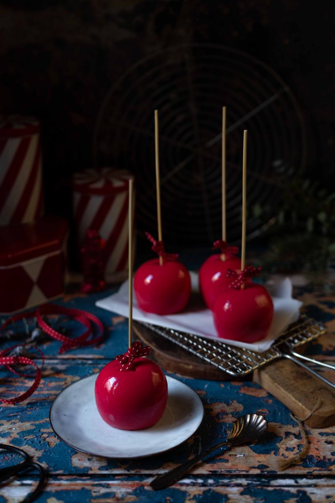 Panna Cotta Äpfel | Feines Apfeldessert "Falscher Liebesapfel" | Rezept