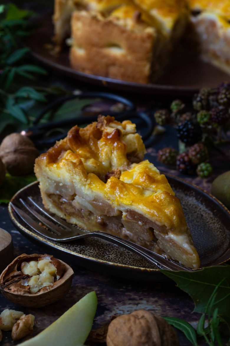 Birnenkuchen mit Walnusskaramell – La Crema