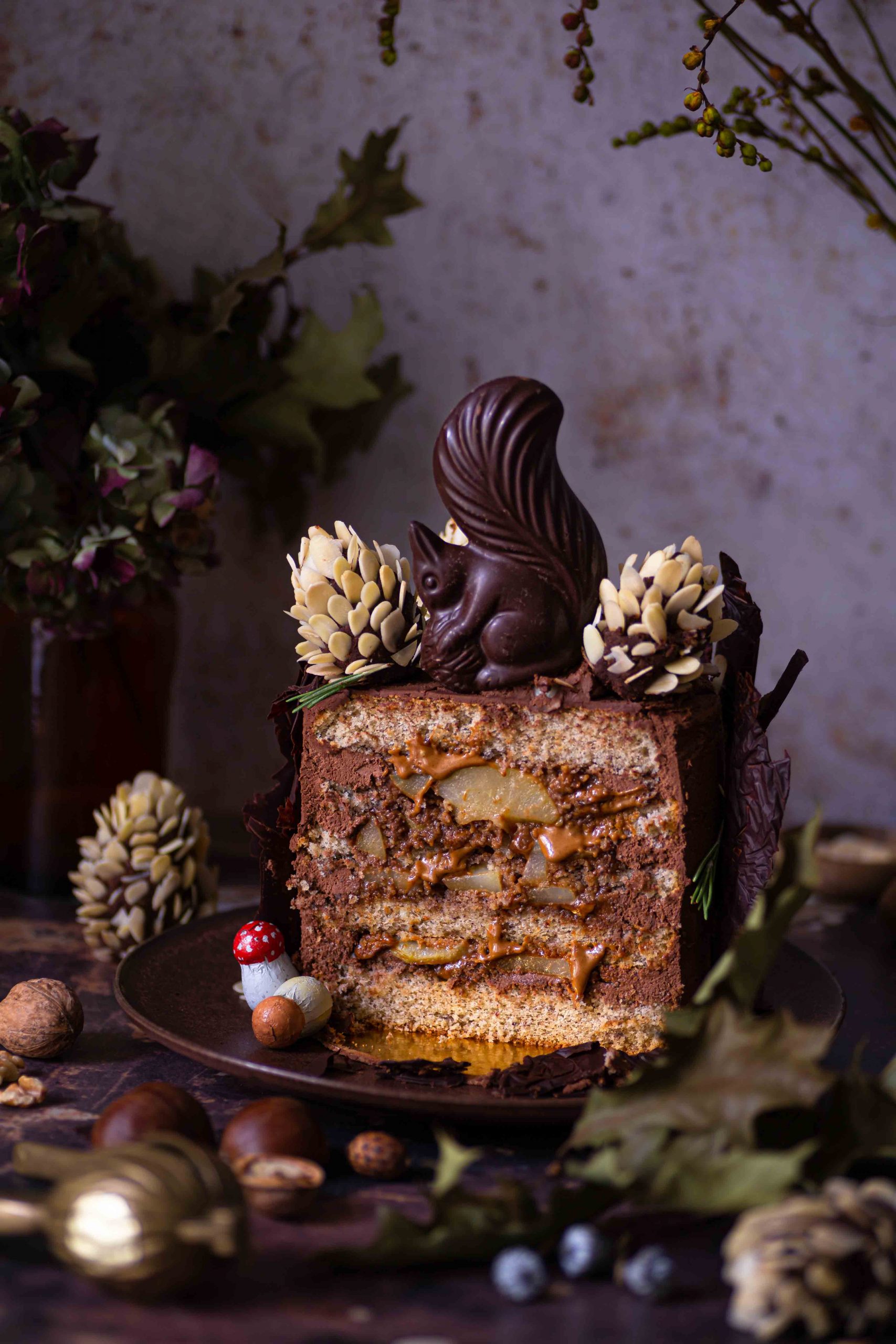 Schoko-Birnen-Torte mit Haselnuss-Praliné – La Crema