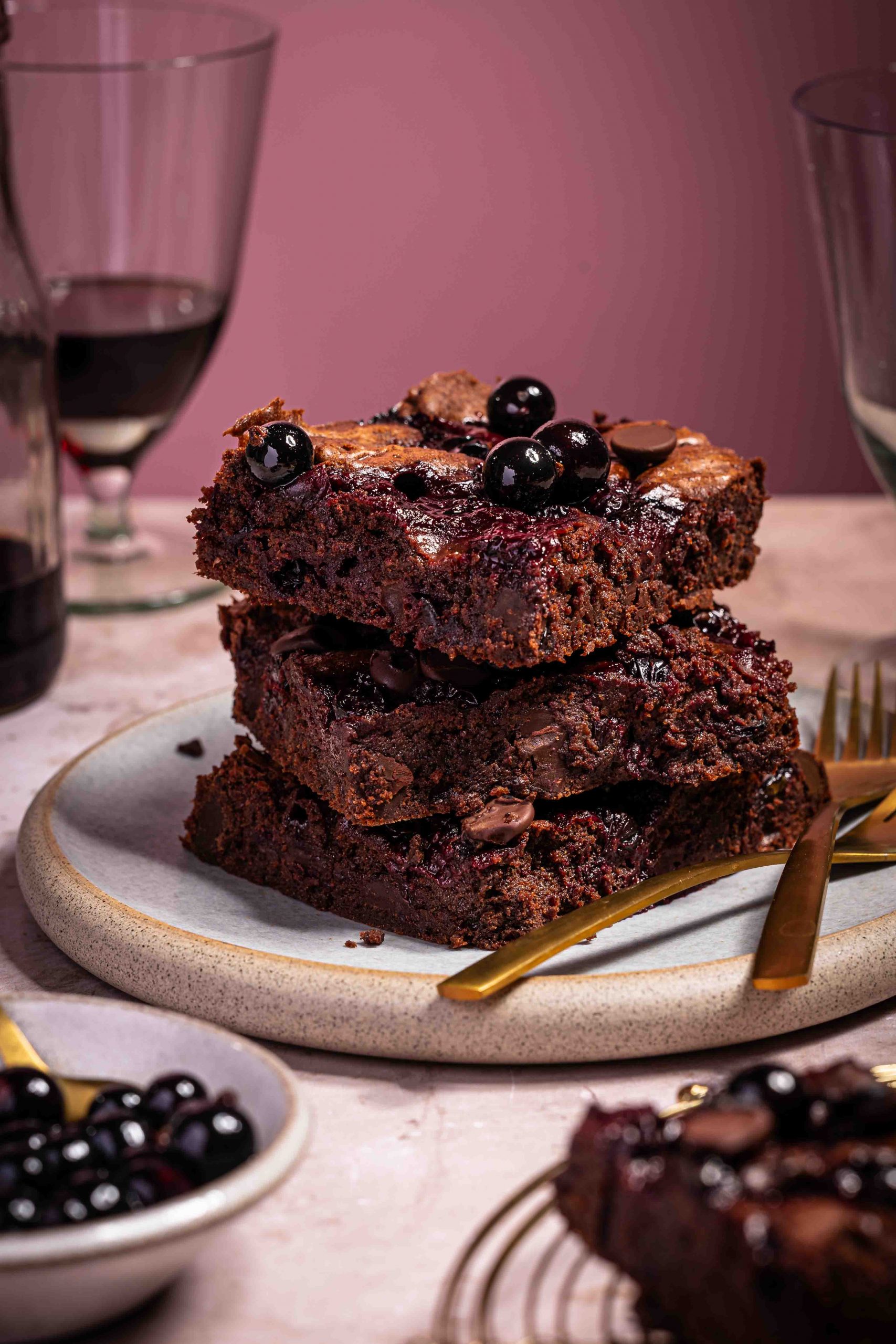 Cassis Brownies | Rezept